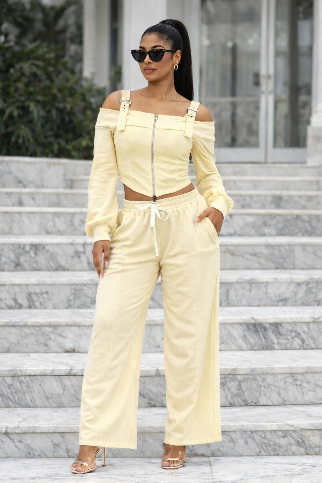 Off Shoulder Pants Set