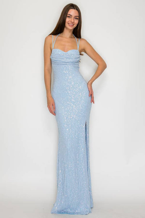 Beaded Cowl Mermaid Maxi — view 3