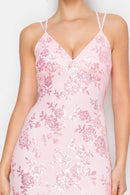 Floral Sequin Lace Up Mini — view 2