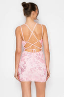 Floral Sequin Lace Up Mini — view 5