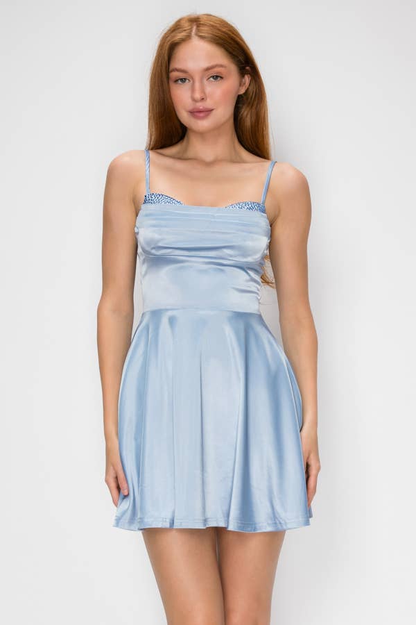 Satin Rhinestoned Skater Mini — view 10