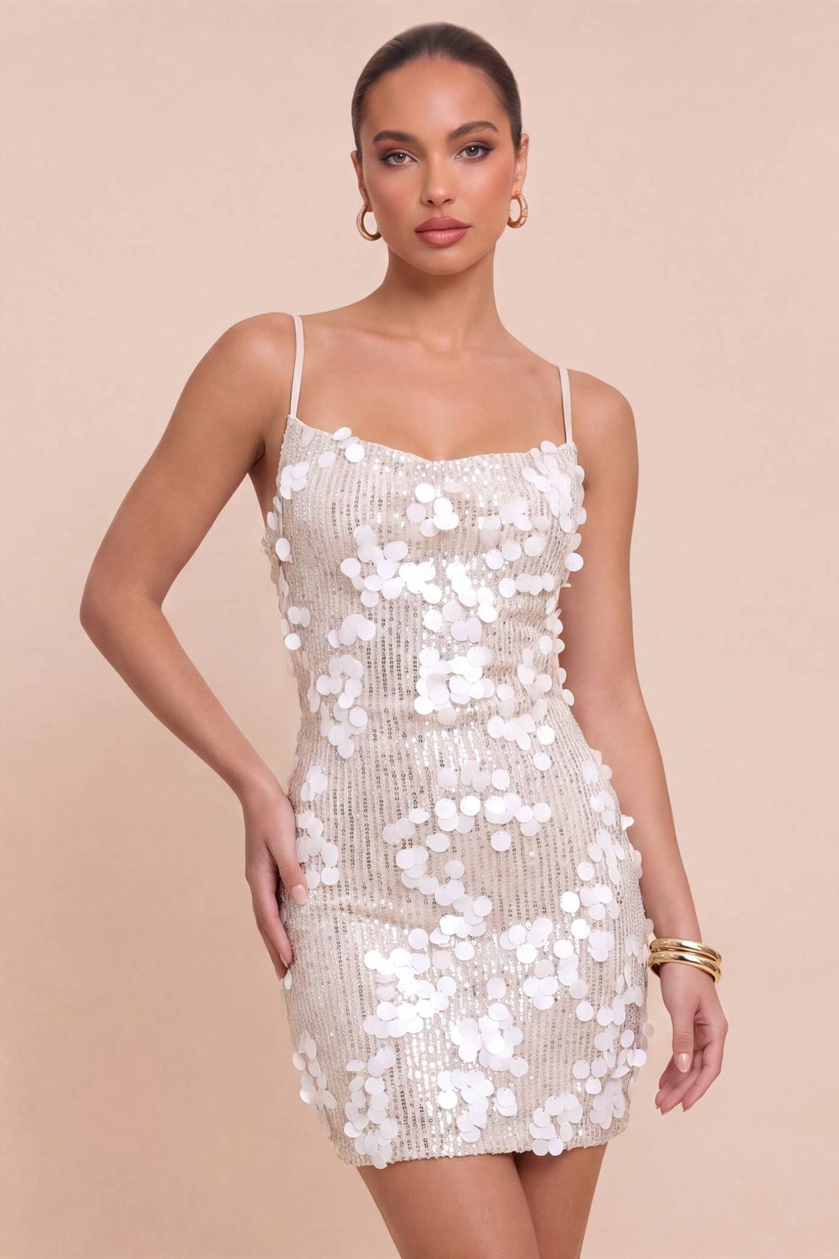 Sequin Mesh Mini Dress