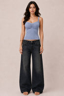 Bra-Insert Lace Trimmed Ruched Centre Cami — view 8