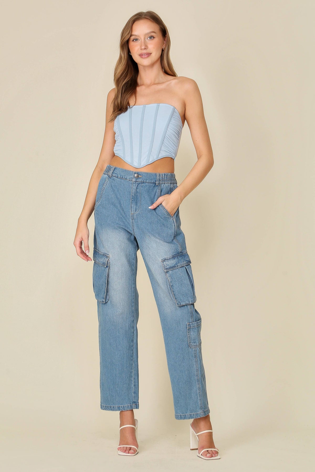 Mesh Corset Tube Top — view 5