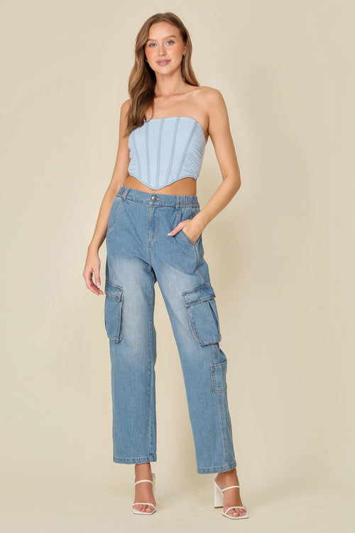 Mesh Corset Tube Top — view 5