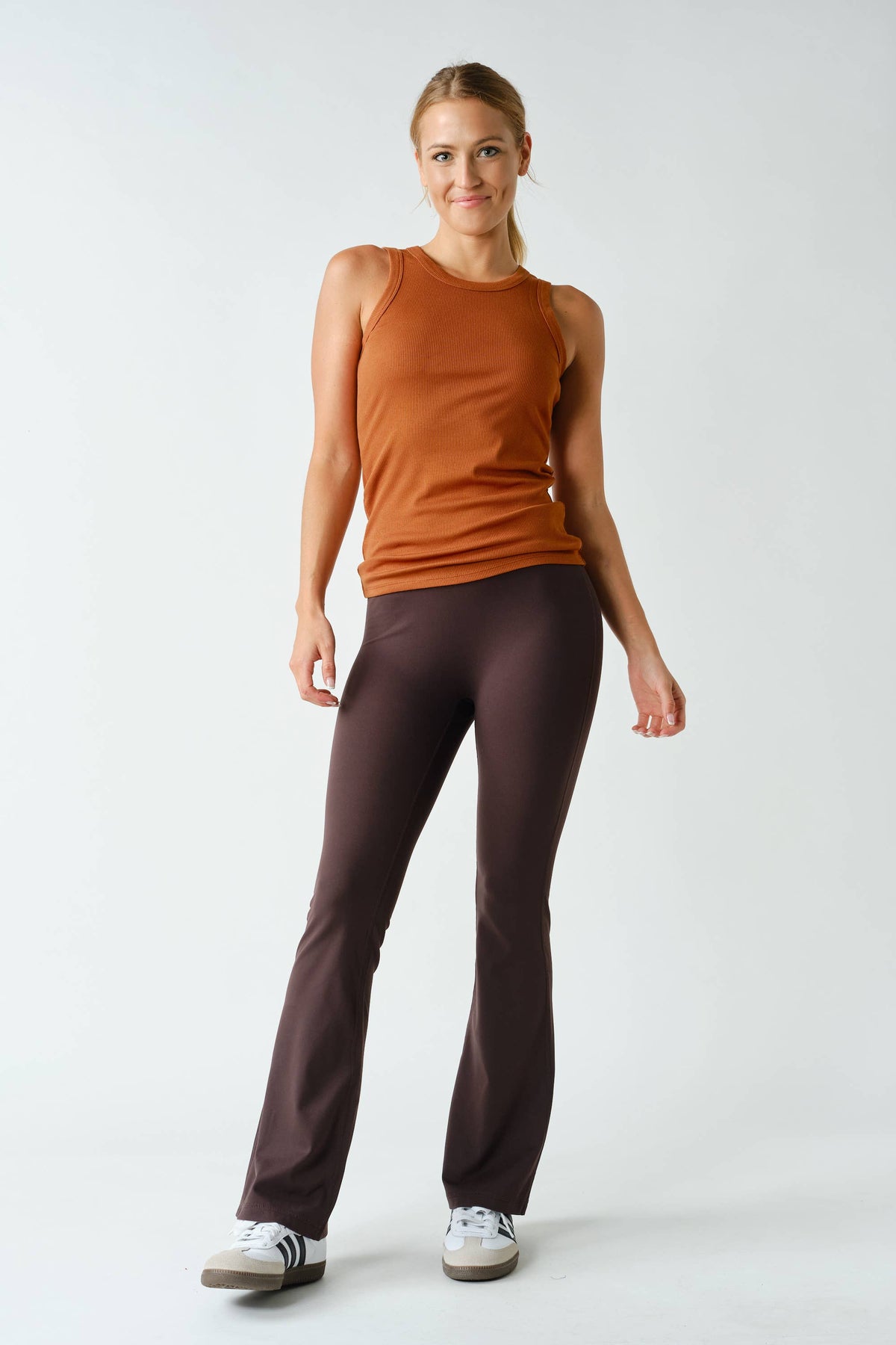 Venice Seamless-Front Flare Pants — view 5