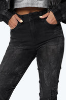 Smoke Rise High Rise Side Pinching Stacked Pants - Derby Black - view 5