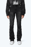 Smoke Rise High Rise Side Pinching Stacked Pants - Derby Black - view 2