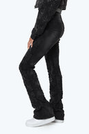 Smoke Rise High Rise Side Pinching Stacked Pants - Derby Black - view 4