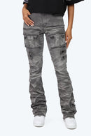 Smoke Rise High Rise Cargo Stack Jeans - Twinkle Grey - view 5