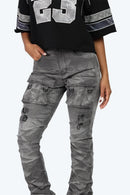 Smoke Rise High Rise Cargo Stack Jeans - Twinkle Grey - view 6