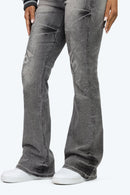 Smoke Rise High Rise Rhinestone Stacked Jeans - Eris Grey - view 6