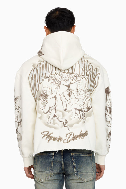 Smoke Rise Trouble In Peace Zip Up Hoodie - Ecru - view 3