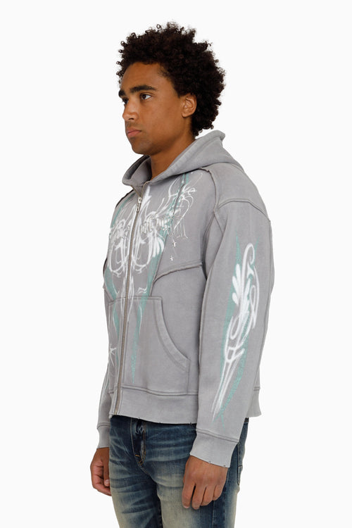 Smoke Rise Airbrush Momentum Hoodie - Frost Grey - view 2