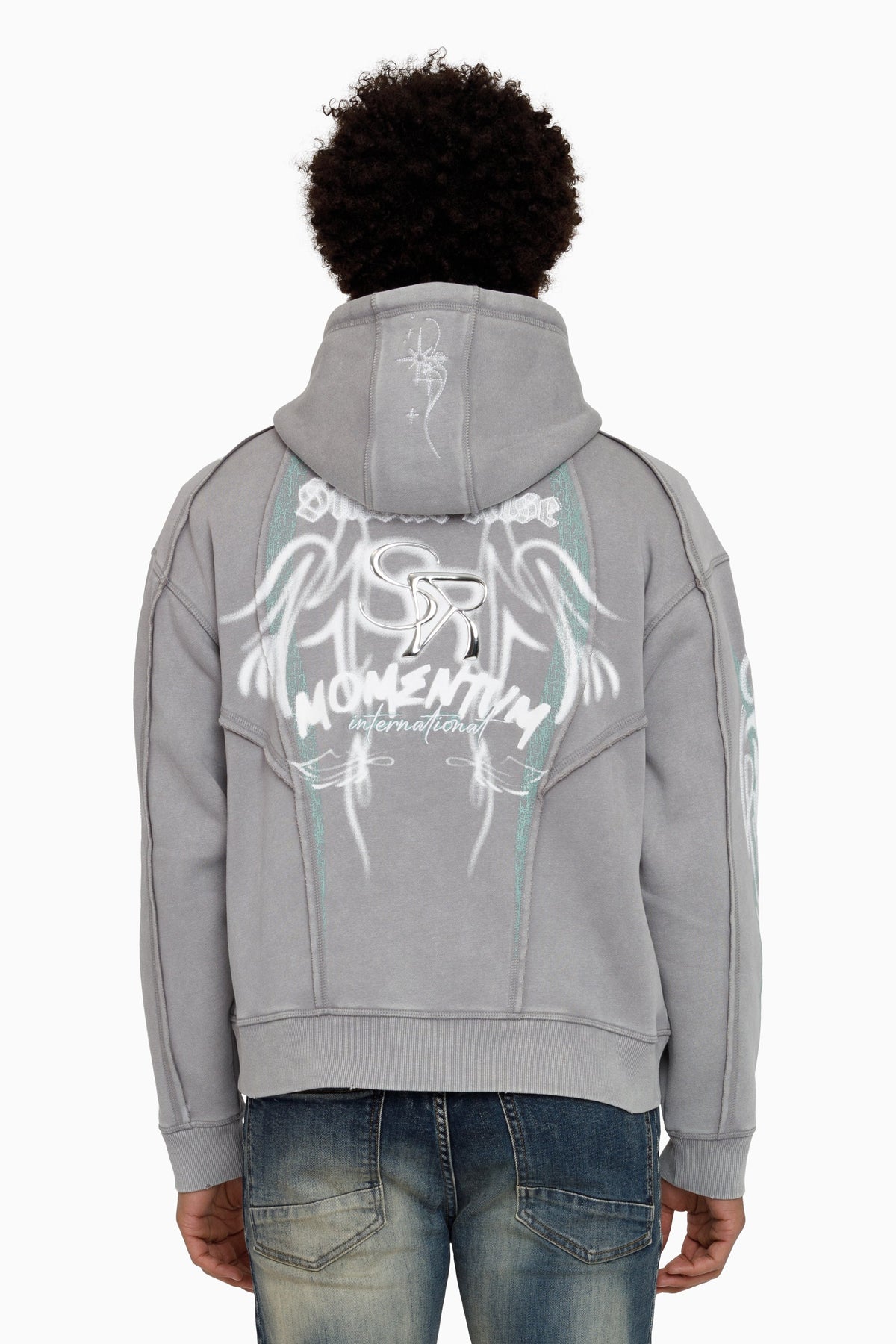 Smoke Rise Airbrush Momentum Hoodie - Frost Grey - view 3