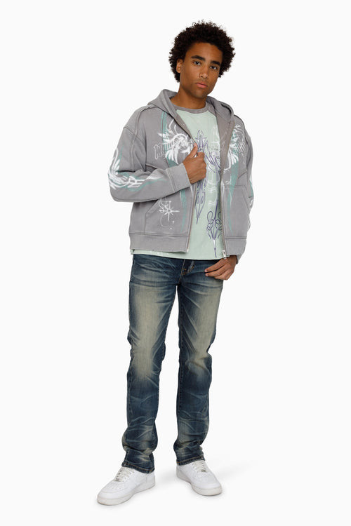 Smoke Rise Airbrush Momentum Hoodie - Frost Grey - view 5