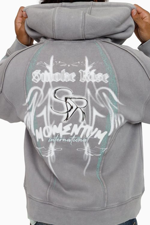 Smoke Rise Airbrush Momentum Hoodie - Frost Grey - view 8
