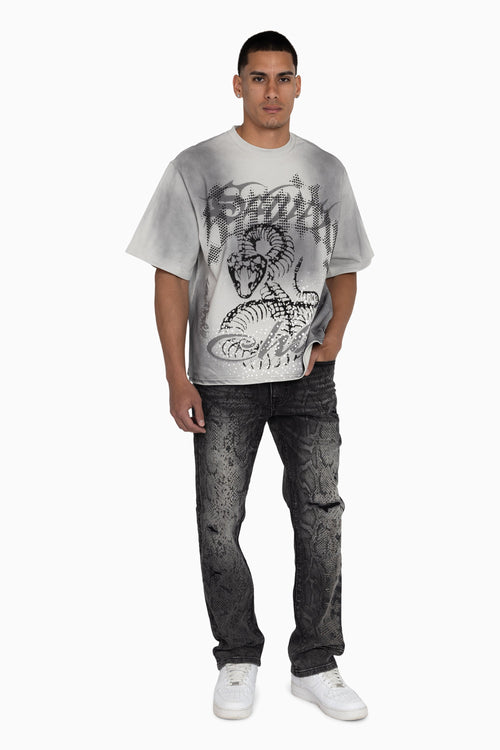 Smoke Rise Sanity Python Jeans - Fossil Black - view 4
