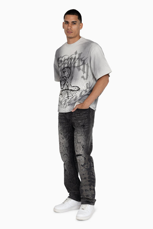 Smoke Rise Sanity Python Jeans - Fossil Black - view 5