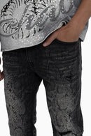 Smoke Rise Sanity Python Jeans - Fossil Black - view 6