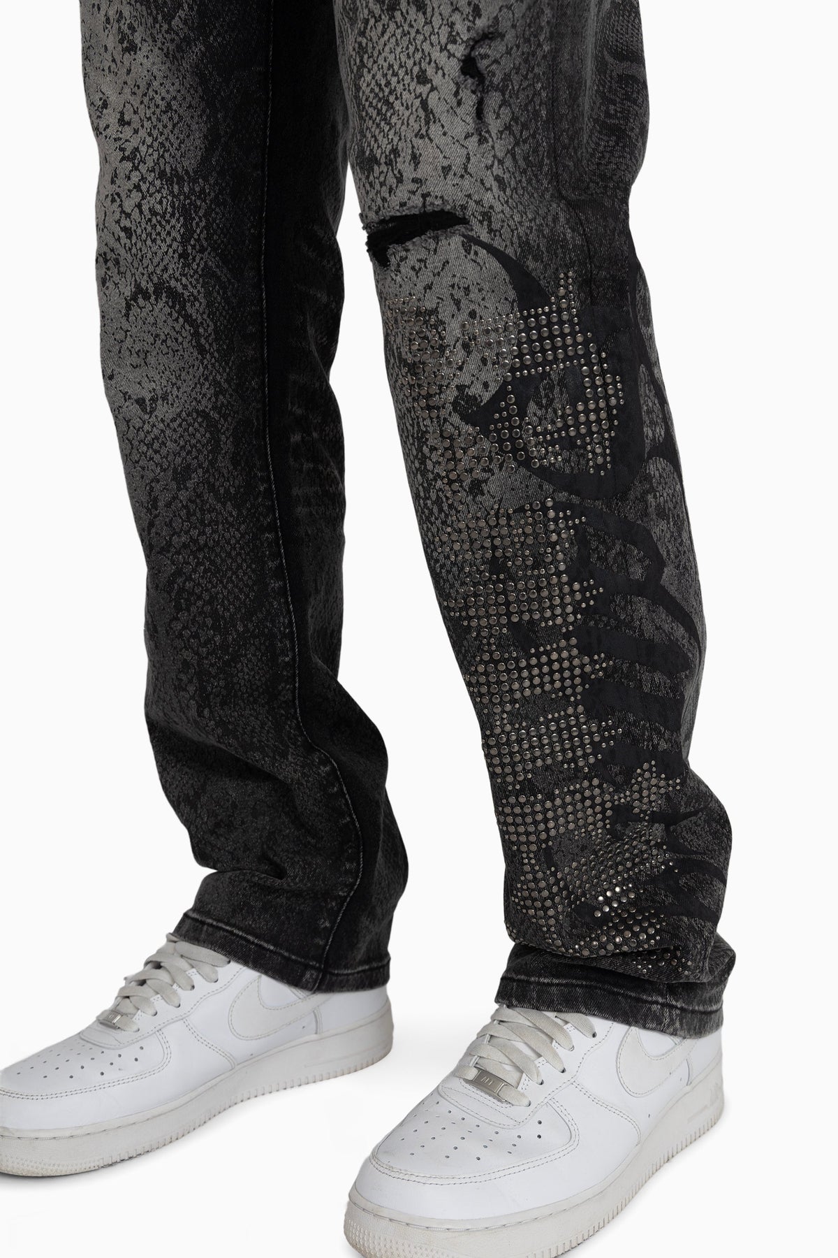 Smoke Rise Sanity Python Jeans - Fossil Black - view 7