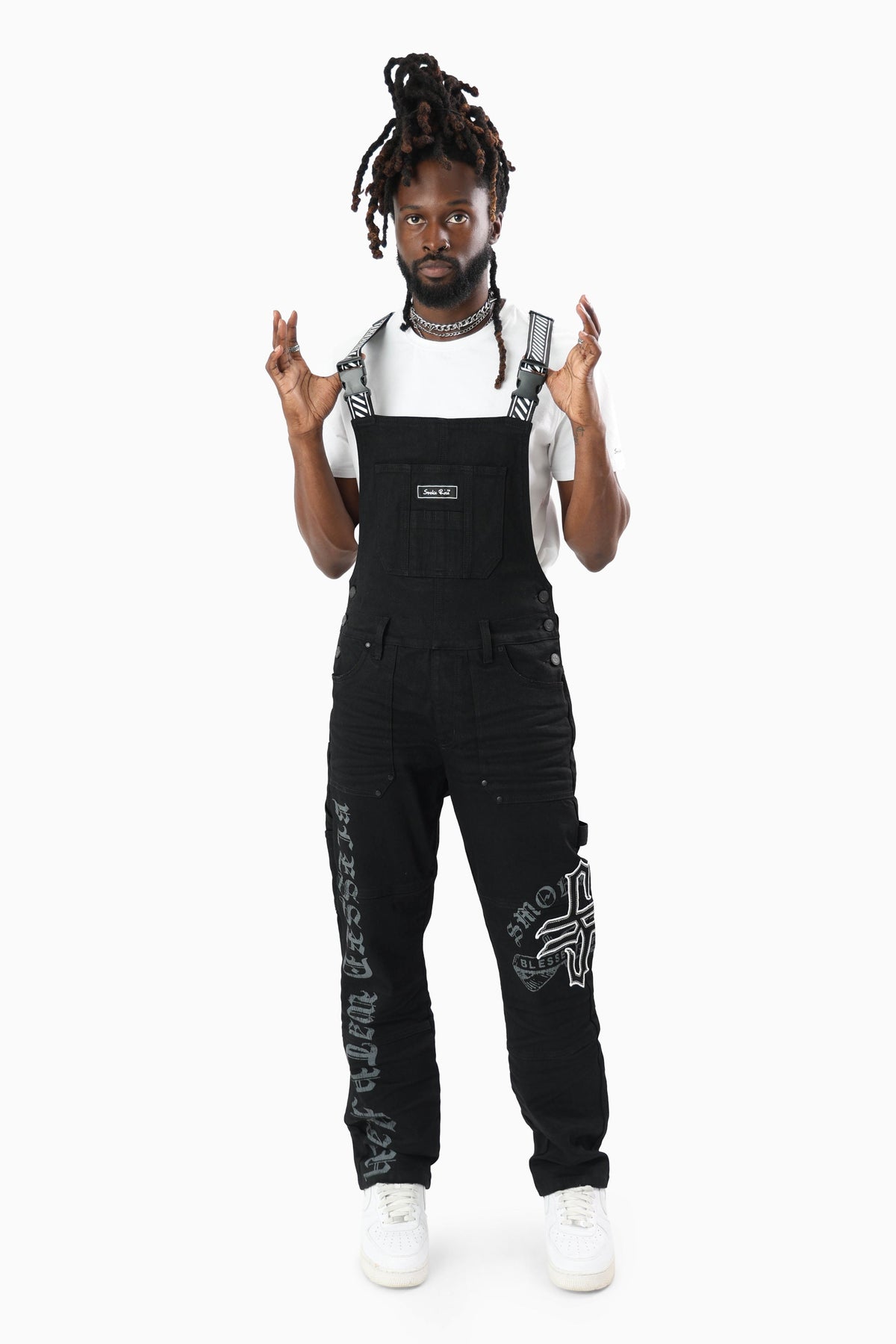 Smoke Rise Blessed With Faith Carpenter Overall - Pit Black - view 4