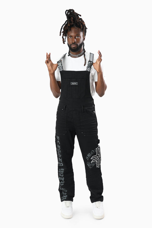 Smoke Rise Blessed With Faith Carpenter Overall - Pit Black - view 4