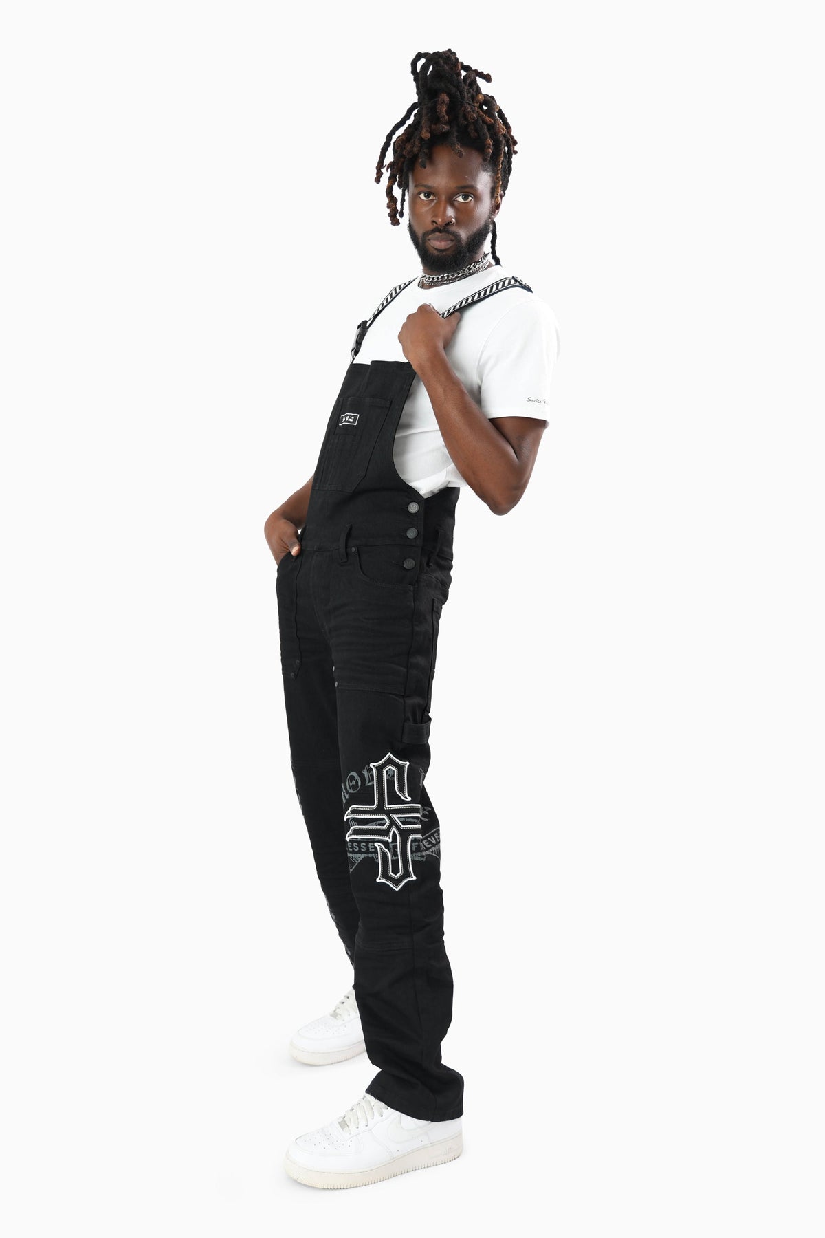 Smoke Rise Blessed With Faith Carpenter Overall - Pit Black - view 6