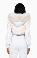 Smoke Rise Faux Fur Trim Zip-Up Hoodie - White - view 3