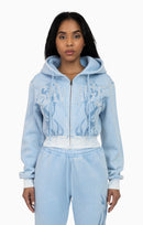 Smoke Rise Sparkly Zip-Up Hoodie Blue Bell