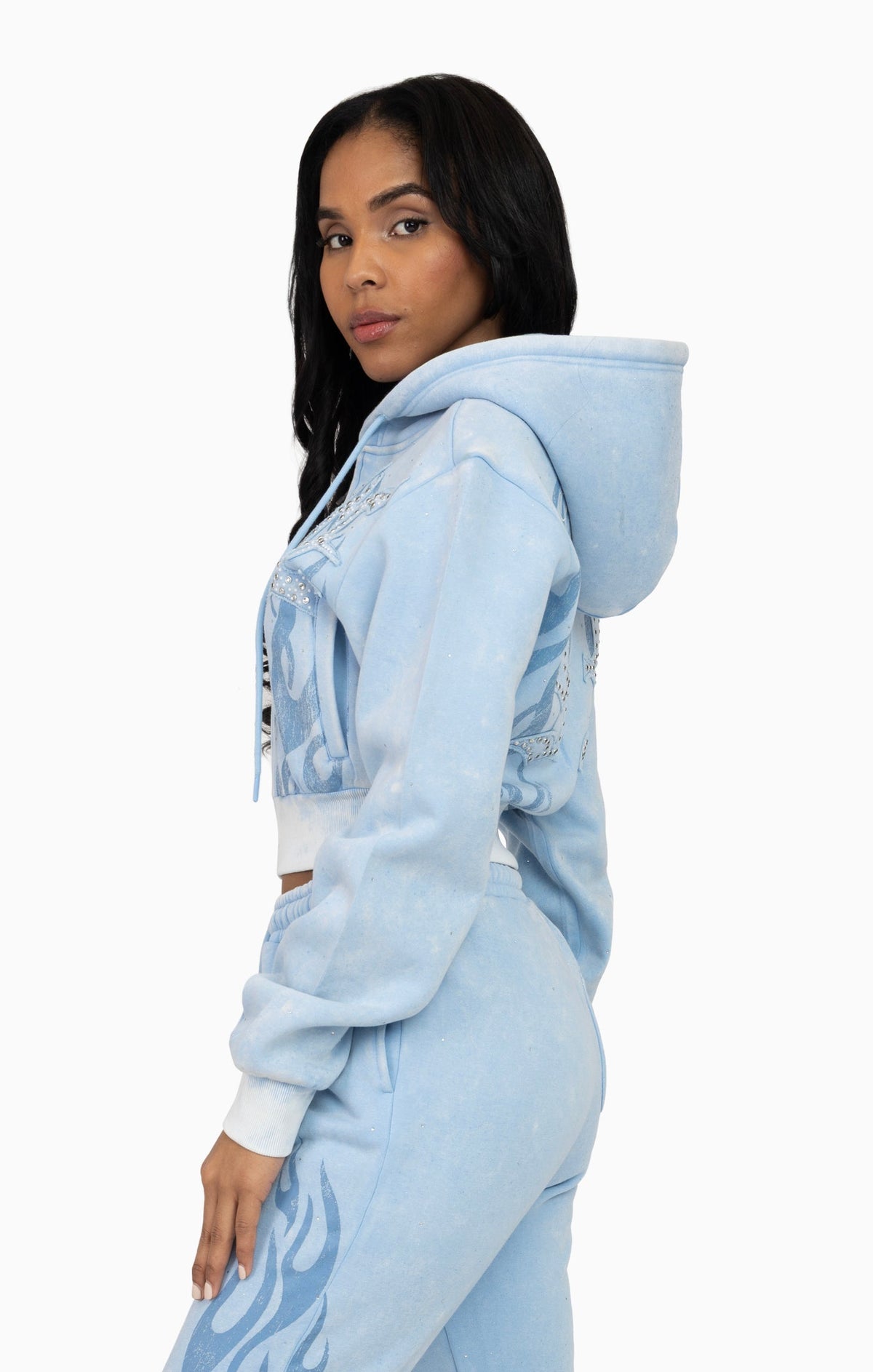 Smoke Rise Sparkly Zip-Up Hoodie Blue Bell - view 2