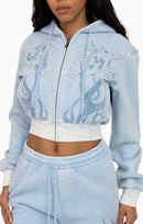 Smoke Rise Sparkly Zip-Up Hoodie Blue Bell - view 6