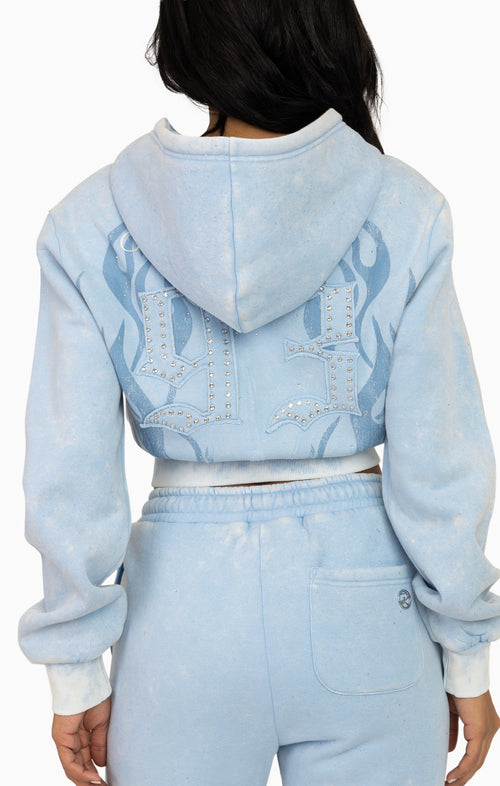 Smoke Rise Sparkly Zip-Up Hoodie Blue Bell - view 7