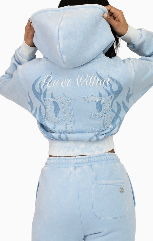 Smoke Rise Sparkly Zip-Up Hoodie Blue Bell - view 8