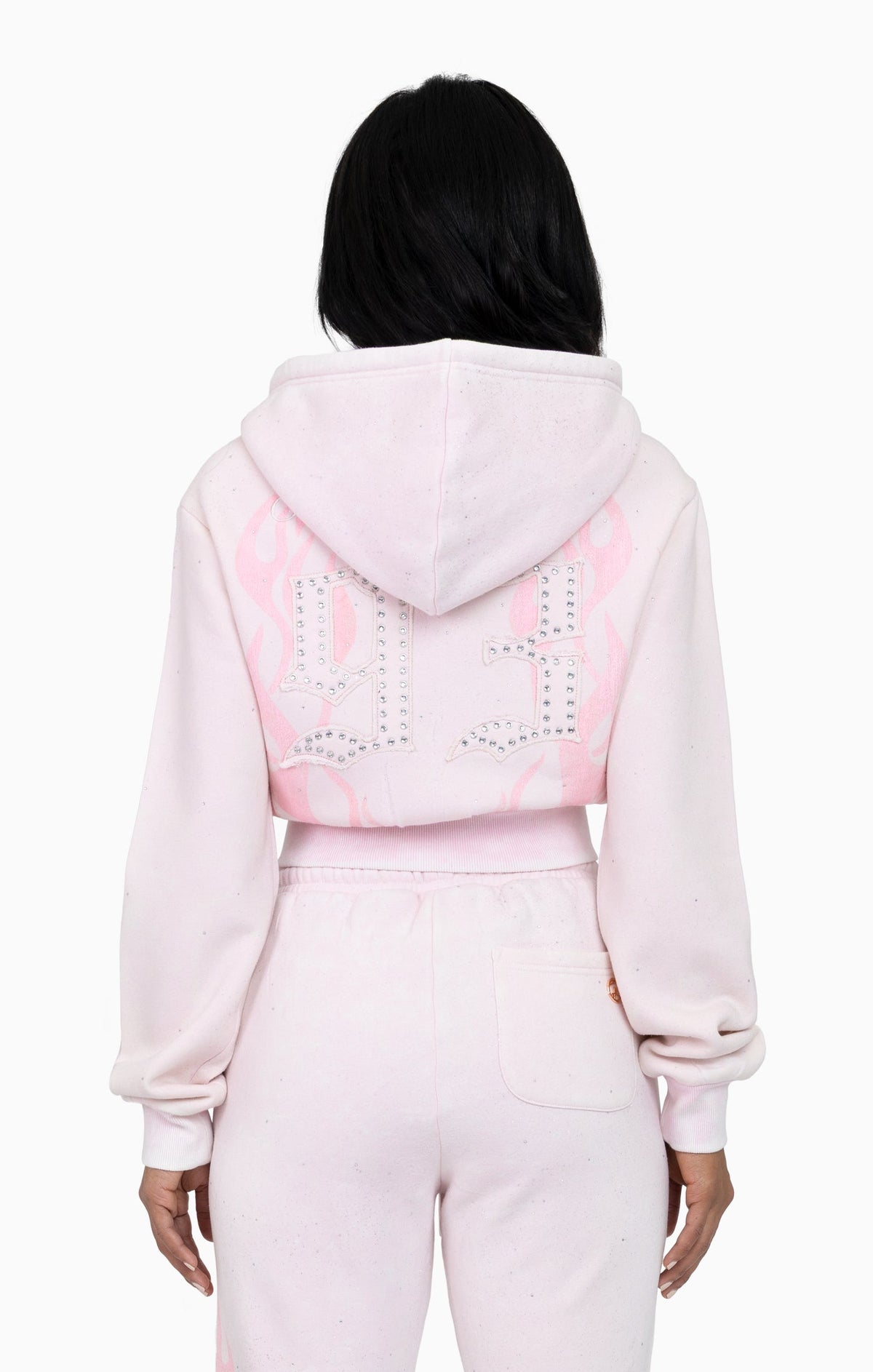 Smoke Rise Sparkly Zip Up Hoodie - Cradle Pink - view 3