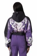 Smoke Rise Oversprayed Glitter Printed Hoodie - Purple Reign - view 3