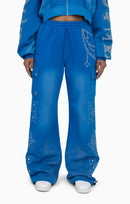 Smoke Rise Metallic Embroidered Studded Pants - Sky Diver - view 2