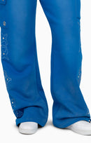 Smoke Rise Metallic Embroidered Studded Pants - Sky Diver - view 7