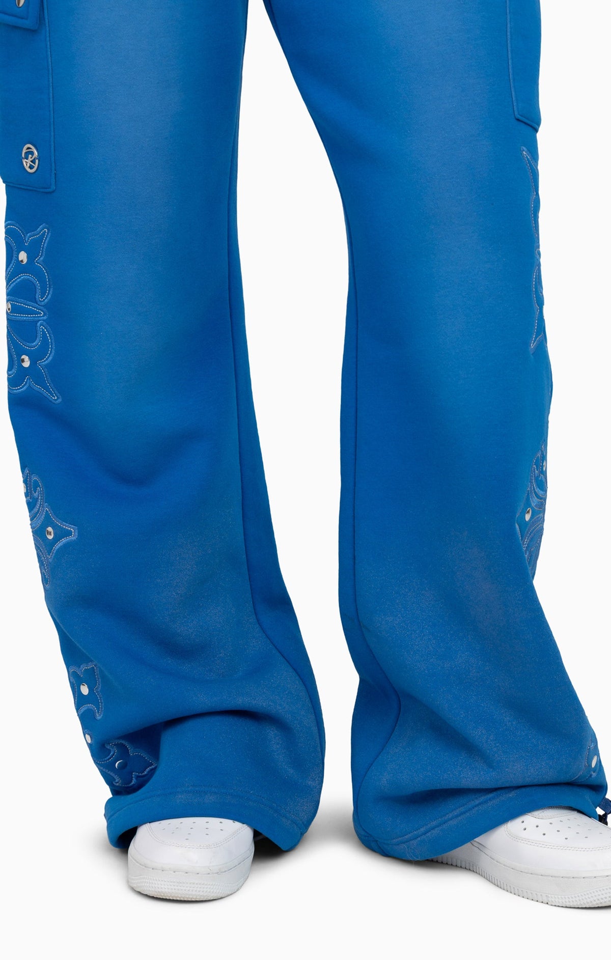 Smoke Rise Metallic Embroidered Studded Pants - Sky Diver - view 7