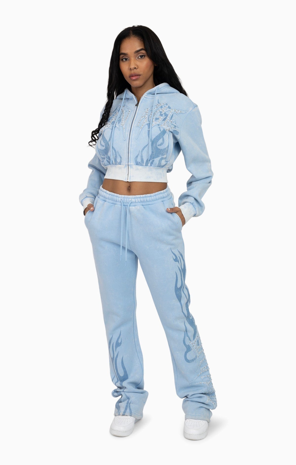 Smoke Rise Sparkly Fleece Pants - Blue Bell