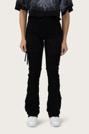 Smoke Rise High Rise Stacked W/ Pinching Jeans - Deep Black - view 2