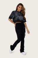 Smoke Rise High Rise Stacked W/ Pinching Jeans - Deep Black - view 6
