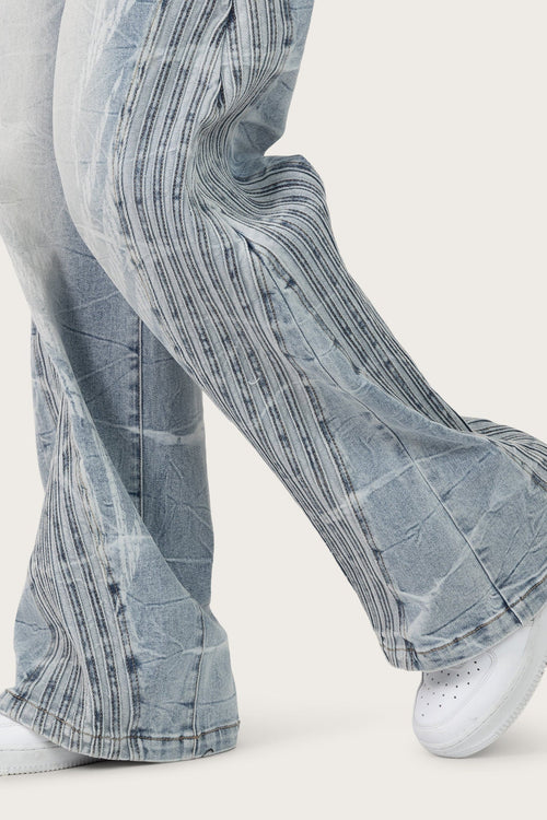 Smoke Rise Printed Wide Leg Jeans - Romero Blue - view 7