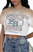 Smoke Rise Puff Print Embellished Tee - Dune - view 6