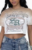 Smoke Rise Puff Print Embellished Tee - Dune - view 7