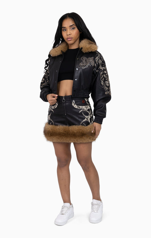Smoke Rise Python Patch PU Jacket - Black - view 4