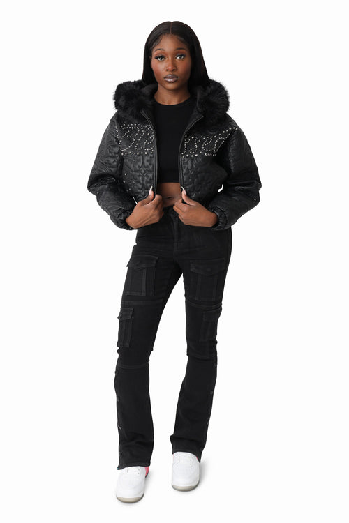 Smoke Rise Quilted PU Jacket - Black - view 4
