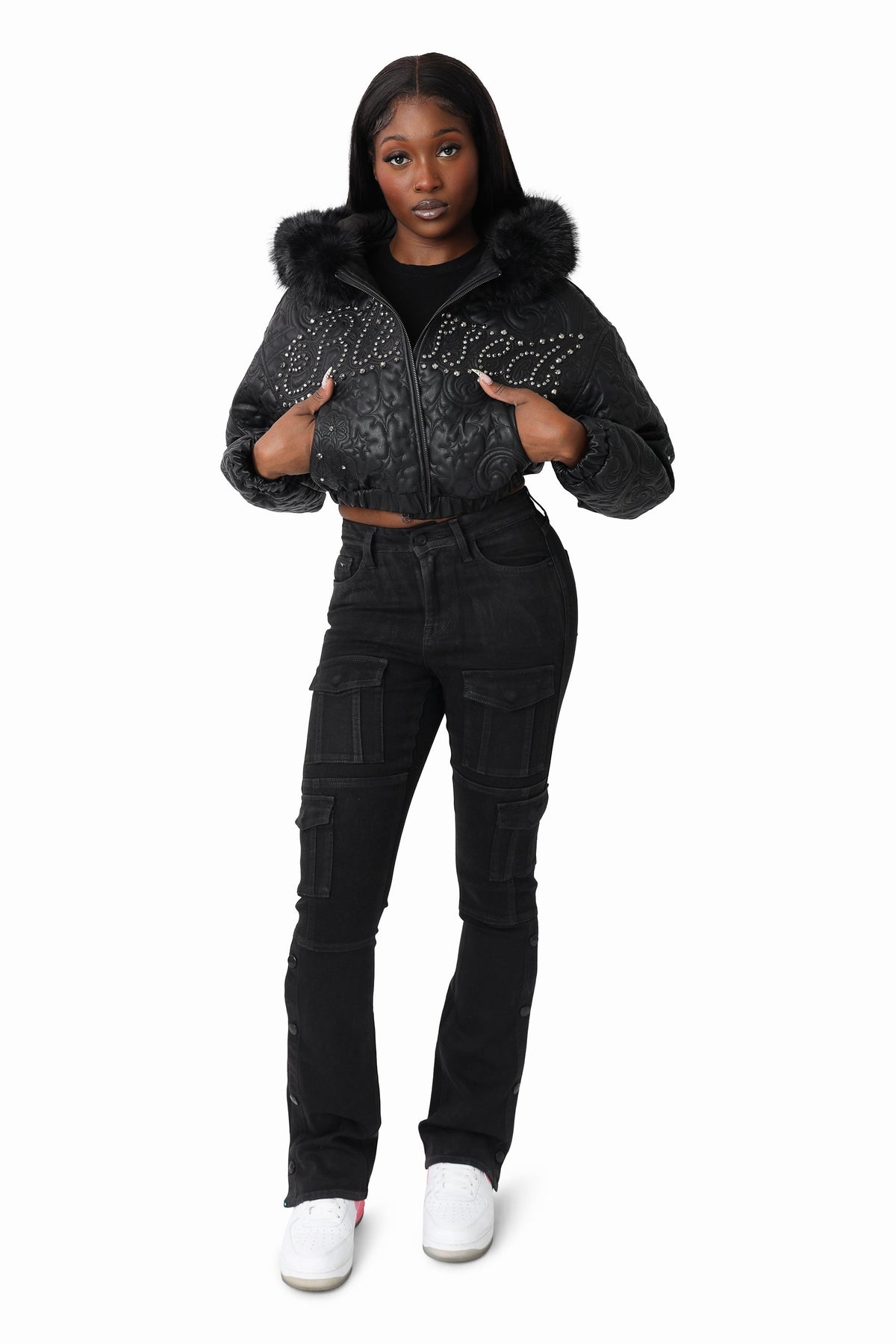 Smoke Rise Quilted PU Jacket - Black - view 5