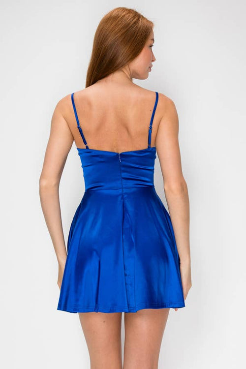 Satin Rhinestoned Skater Mini — view 5