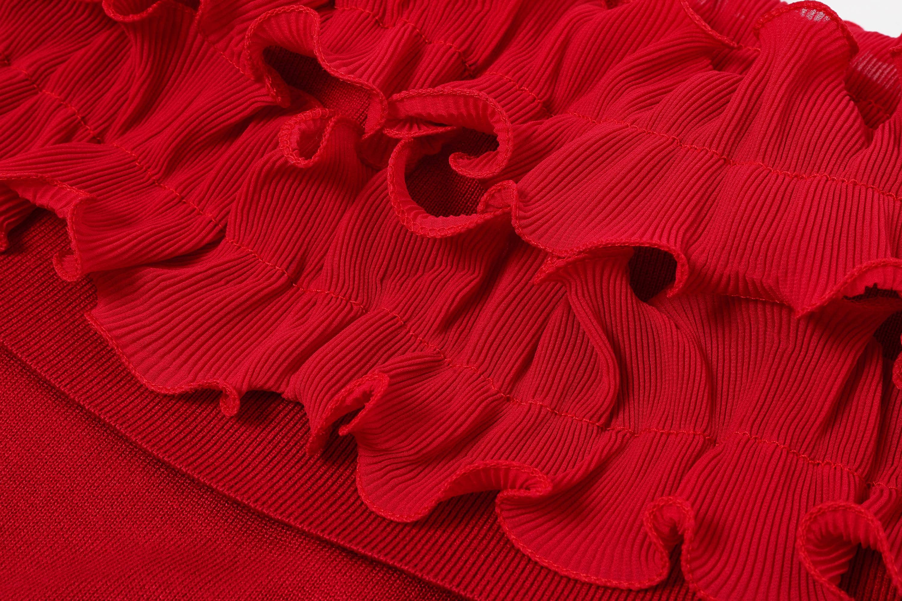Micro Pleated Ruffle Off Shoulder Top — view 4